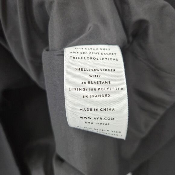 AYR Womens Virgin Wool Stretch Blazer Jacket Single Button Black Size Small - Picture 4 of 4